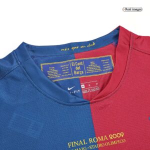 Vintage Soccer Jersey A.INIESTA #8 Barcelona Home Long Sleeve 2008/09 - UCL Final