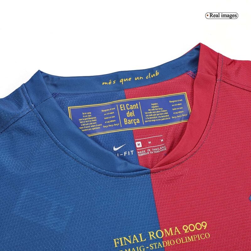 Vintage Soccer Jersey A.INIESTA #8 Barcelona Home Long Sleeve 2008/09 - UCL Final