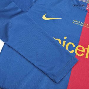 Vintage Soccer Jersey A.INIESTA #8 Barcelona Home Long Sleeve 2008/09 - UCL Final
