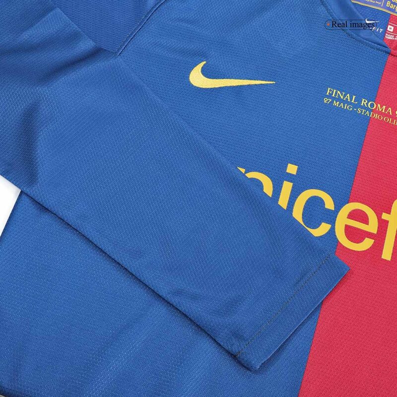 Vintage Soccer Jersey ETO'O #9 Barcelona Home Long Sleeve 2008/09 - UCL Final