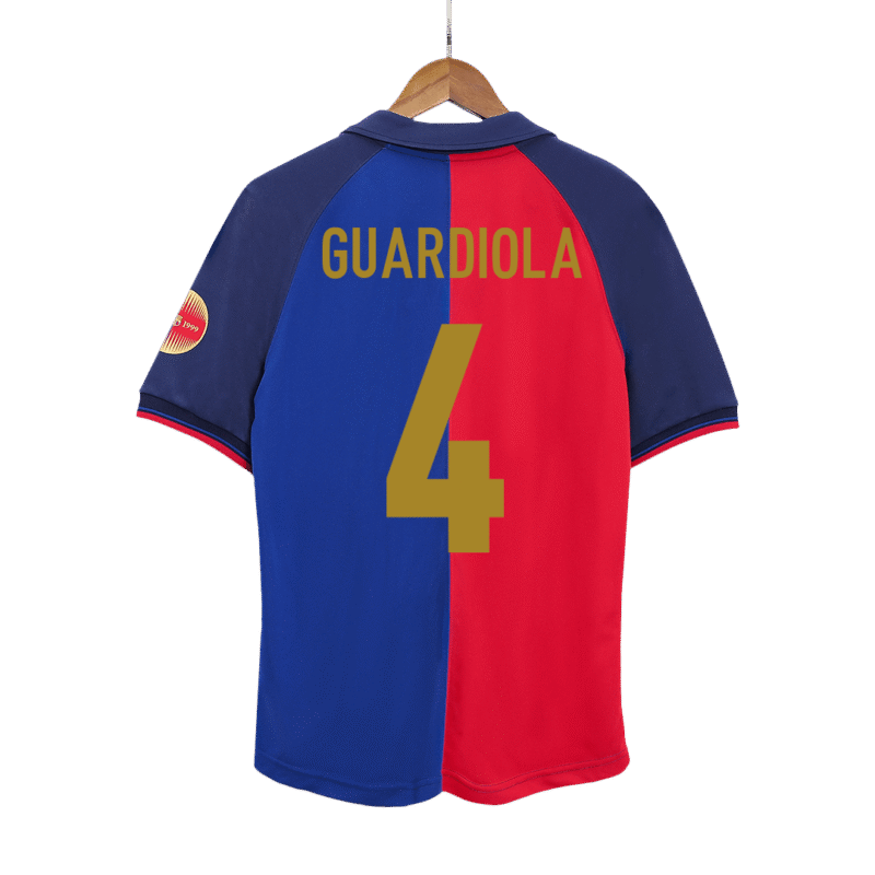 Vintage Soccer Jersey GUARDIOLA #4 Barcelona Home 1999/00 - 100th Anniversary