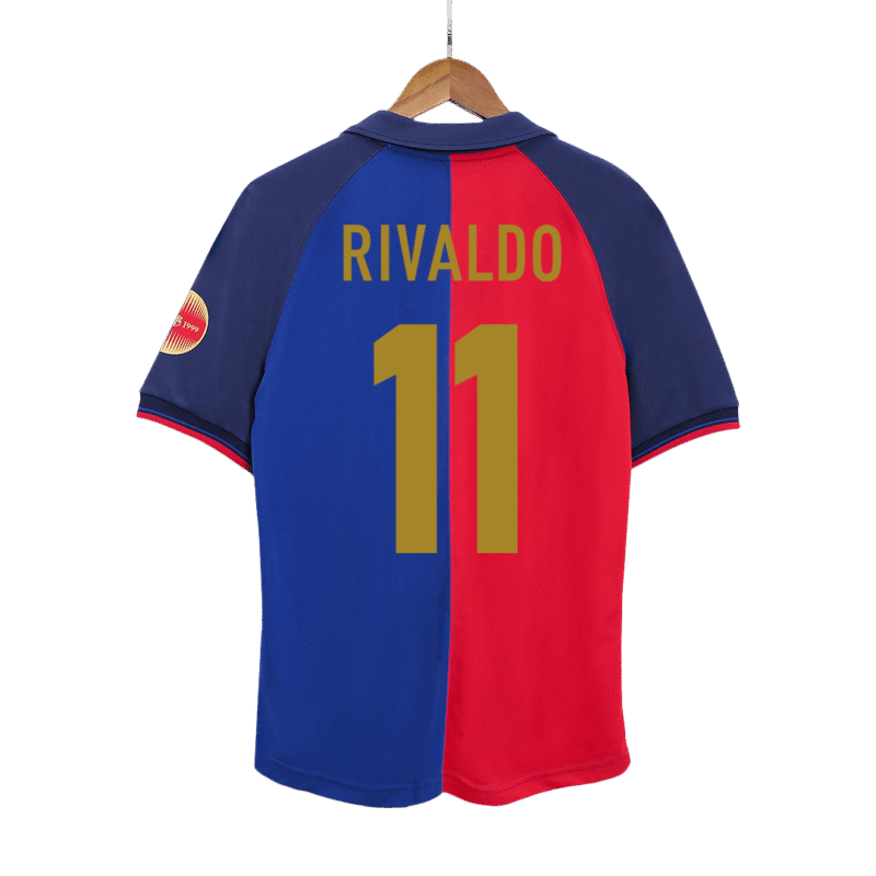 Vintage Soccer Jersey RIVALDO #11 Barcelona Home 1999/00 - 100th Anniversary