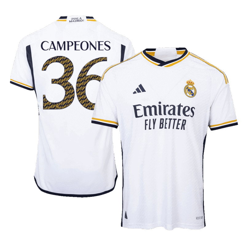 CAMPEONES #36 Real Madrid Home Authentic Soccer Jersey 2023/24