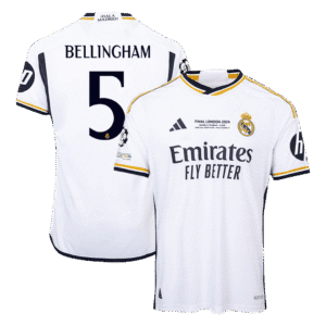 BELLINGHAM #5 Real Madrid Home Authentic Soccer Jersey 2023/24 - UCL FINAL