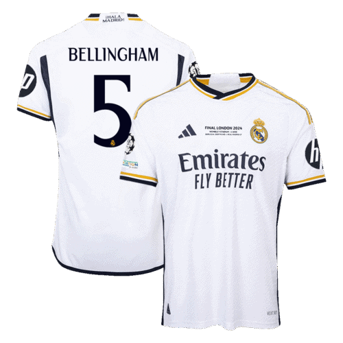 BELLINGHAM #5 Real Madrid Home Authentic Soccer Jersey 2023/24 - UCL FINAL