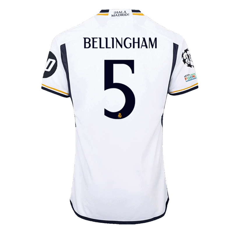 BELLINGHAM #5 Real Madrid Home Authentic Soccer Jersey 2023/24 - UCL FINAL