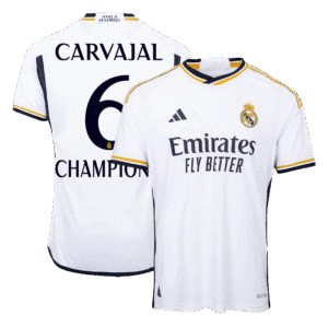 CARVAJAL #6 CHAMPIONS Real Madrid Home Authentic Soccer Jersey 2023/24