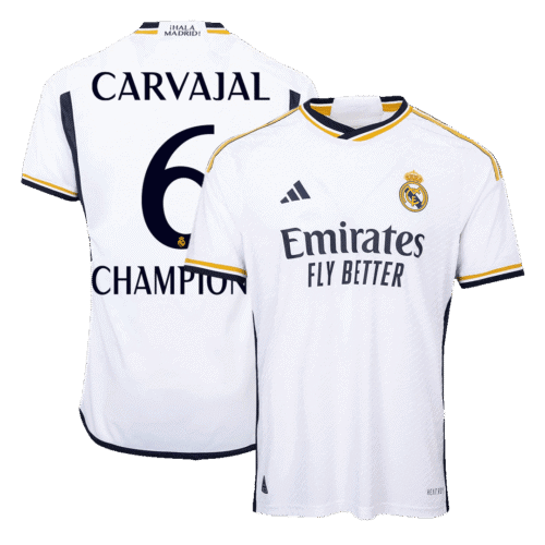 CARVAJAL #6 CHAMPIONS Real Madrid Home Authentic Soccer Jersey 2023/24