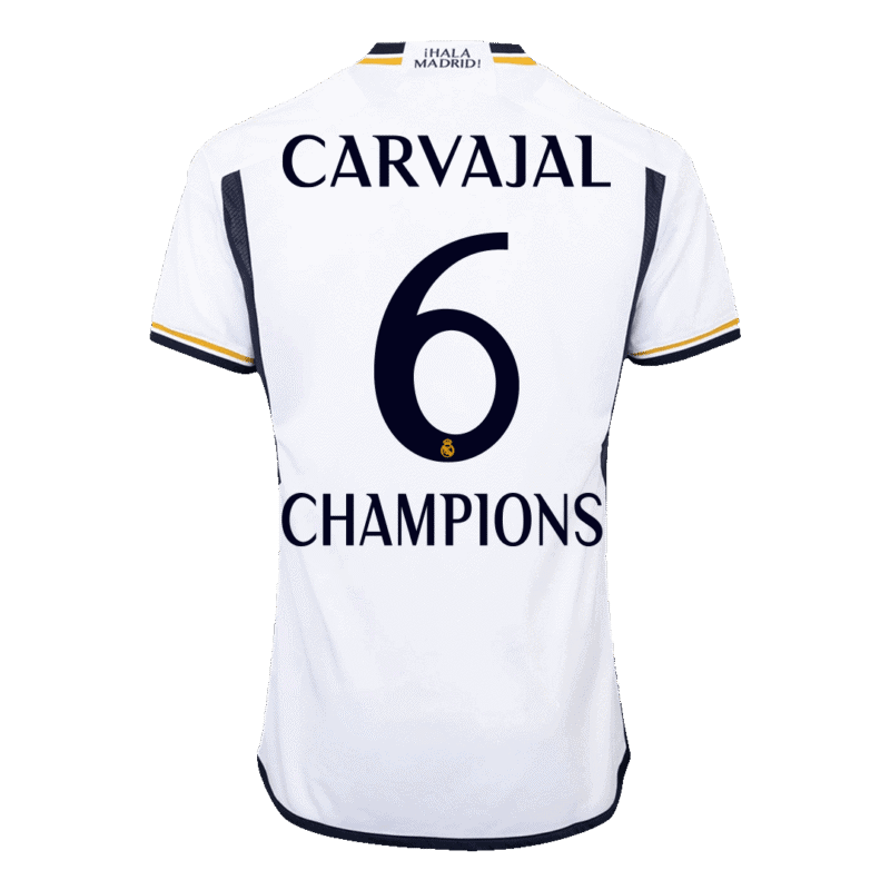 CARVAJAL #6 CHAMPIONS Real Madrid Home Authentic Soccer Jersey 2023/24