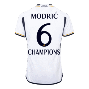 MODRIĆ #6 CHAMPIONS Real Madrid Home Authentic Soccer Jersey 2023/24