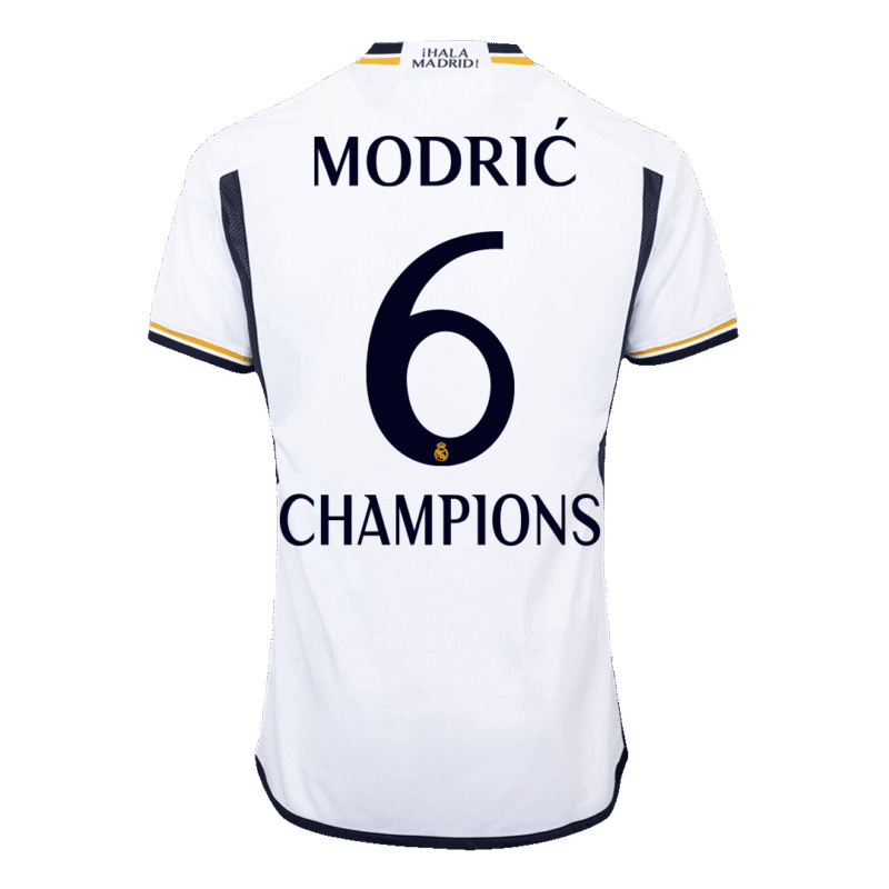 MODRIĆ #6 CHAMPIONS Real Madrid Home Authentic Soccer Jersey 2023/24