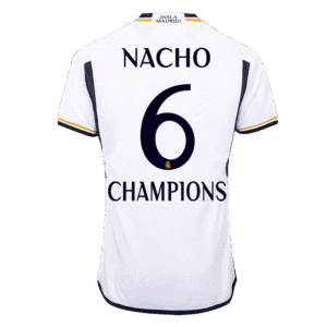 NACHO #6 CHAMPIONS Real Madrid Home Authentic Soccer Jersey 2023/24