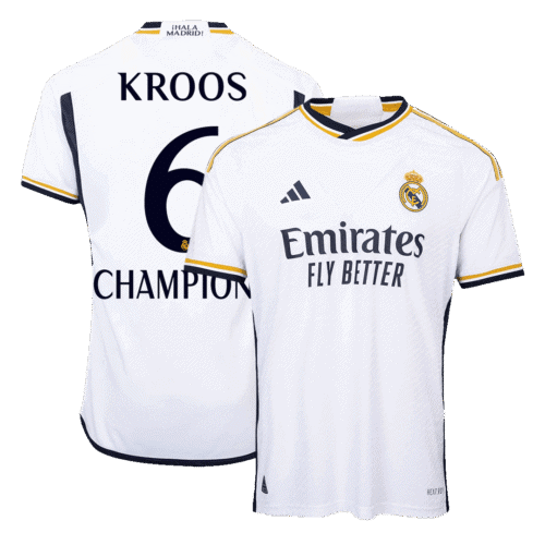 KROOS #6 CHAMPIONS Real Madrid Home Authentic Soccer Jersey 2023/24