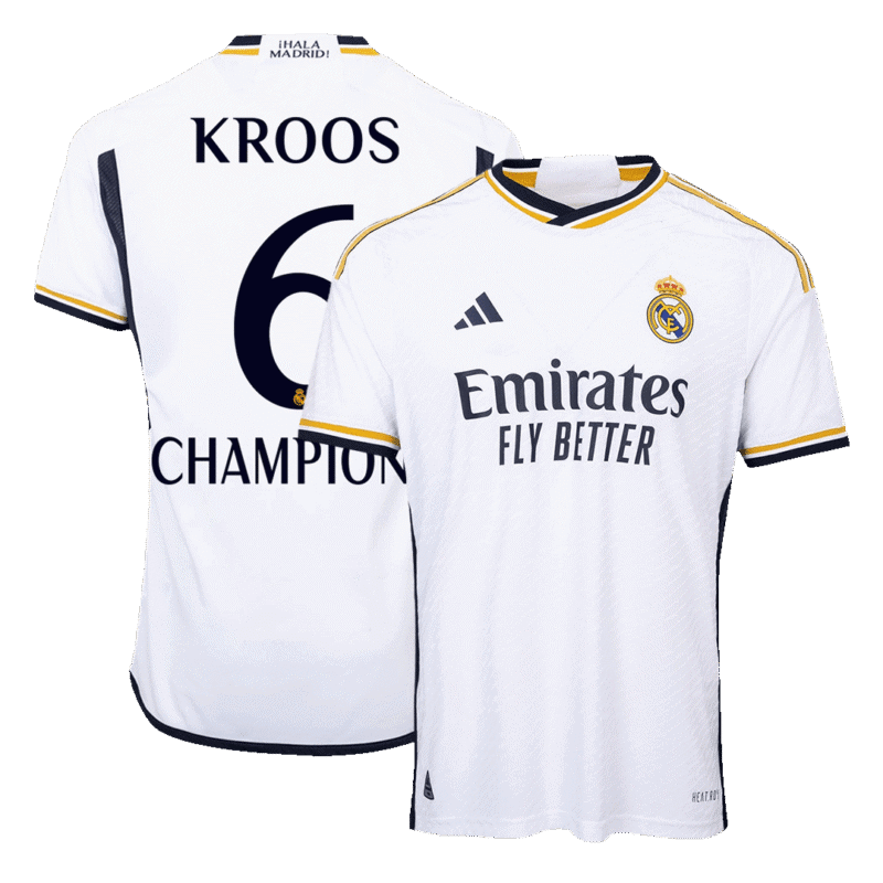 KROOS #6 CHAMPIONS Real Madrid Home Authentic Soccer Jersey 2023/24