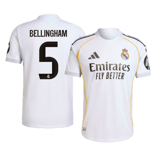 BELLINGHAM #5 Real Madrid Home Authentic Soccer Jersey 2025/26