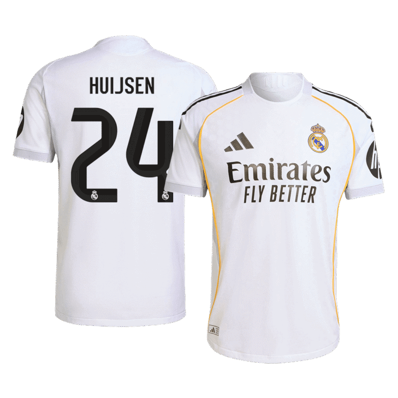 HUIJSEN #24 Real Madrid Home Authentic Soccer Jersey 2025/26