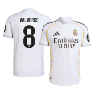 VALVERDE #8 Real Madrid Home Authentic Soccer Jersey 2025/26