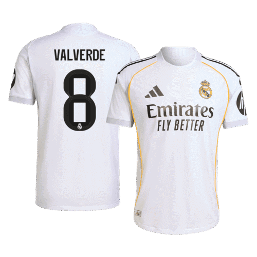 VALVERDE #8 Real Madrid Home Authentic Soccer Jersey 2025/26