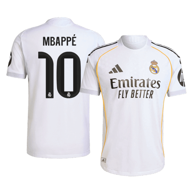 MBAPPÉ #10 Real Madrid Home Authentic Soccer Jersey 2025/26