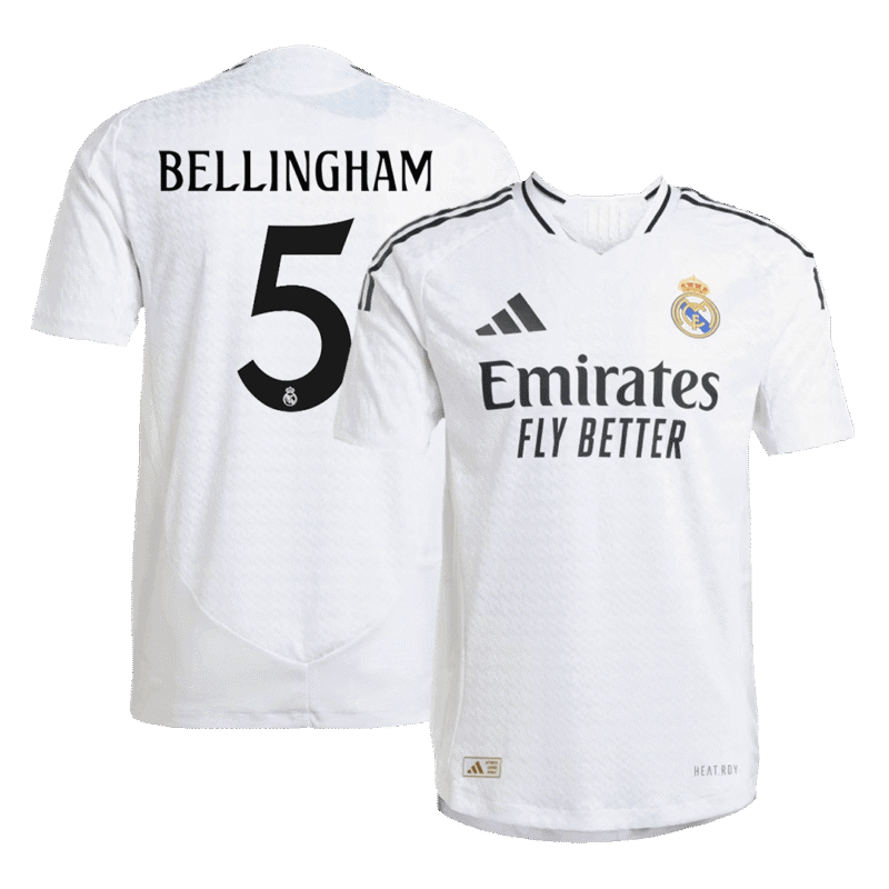 BELLINGHAM #5 Real Madrid Home Authentic Soccer Jersey 2024/25