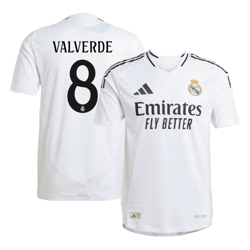 VALVERDE #8 Real Madrid Home Authentic Soccer Jersey 2024/25