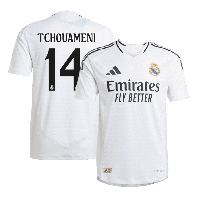 TCHOUAMENI #14 Real Madrid Home Authentic Soccer Jersey 2024/25