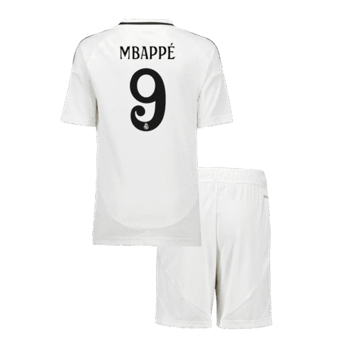 MBAPPÉ #9 Real Madrid Home Kids Soccer Jerseys Kit 2024/25