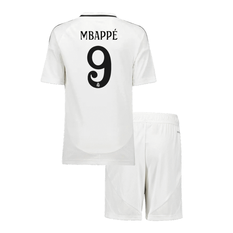 MBAPPÉ #9 Real Madrid Home Kids Soccer Jerseys Kit 2024/25