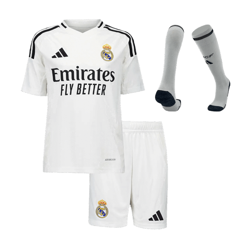 Real Madrid Home Kids Soccer Jerseys Full Kit 2024/25