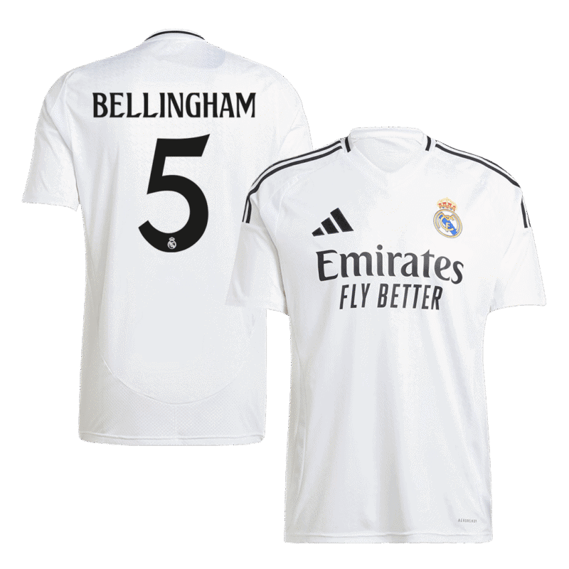 BELLINGHAM #5 Real Madrid Home Soccer Jersey 2024/25