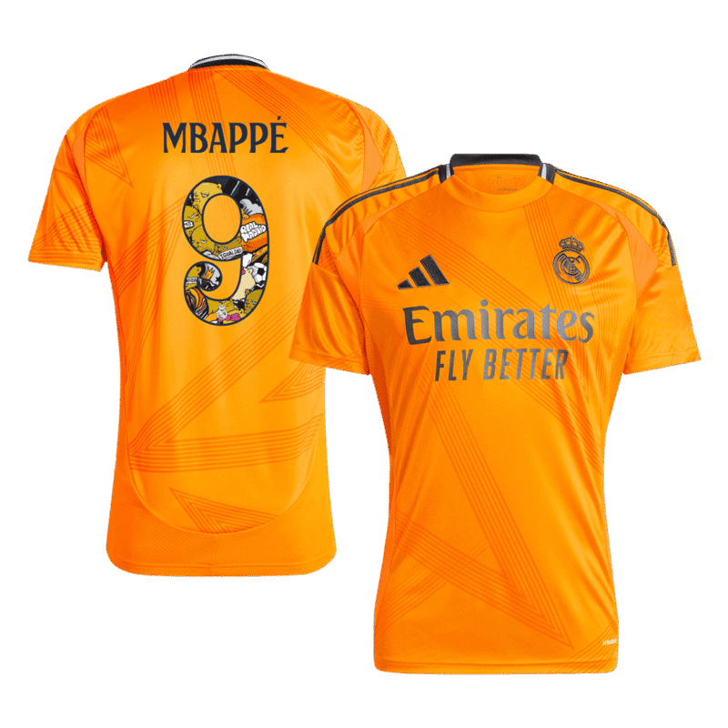 MBAPPÉ #9 Real Madrid Away Soccer Jersey 2024/25 - Bear Champ Font