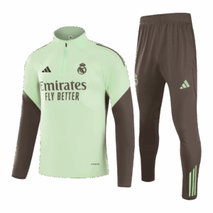 Kid's Real Madrid Zipper Sweatshirt Kit(Top+Pants) 25/26 Green