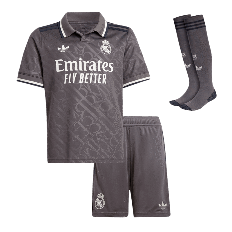 Real Madrid Third Away Kids Soccer Jerseys Full Kit 2024/25