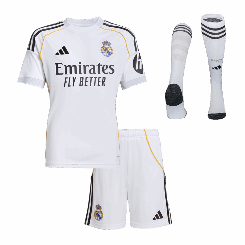 Real Madrid Home Kids Soccer Jerseys Full Kit 2025/26