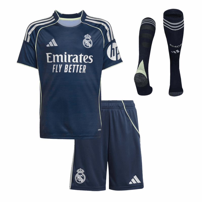 Real Madrid Away Kids Soccer Jerseys Full Kit 2025/26