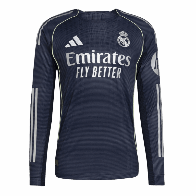 Real Madrid Long Sleeve Away Soccer Jersey 2025/26