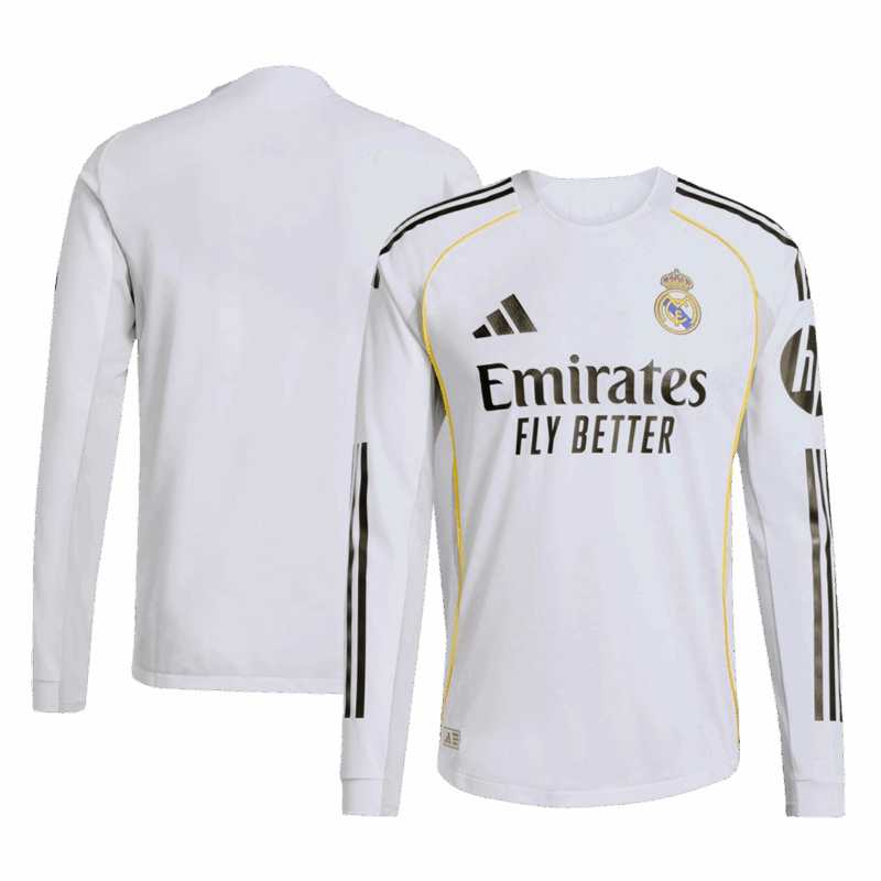 Real Madrid Long Sleeve Home Soccer Jersey 2025/26