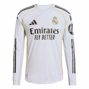 Real Madrid Long Sleeve Home Soccer Jersey 2025/26