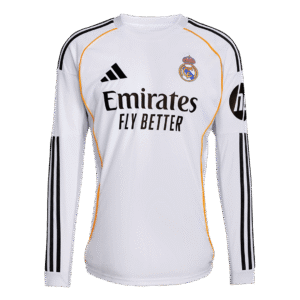 Real Madrid Home Long Sleeve Soccer Jersey 2025/26