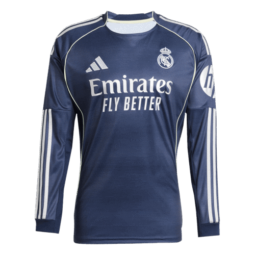 Real Madrid Away Long Sleeve Soccer Jersey 2025/26