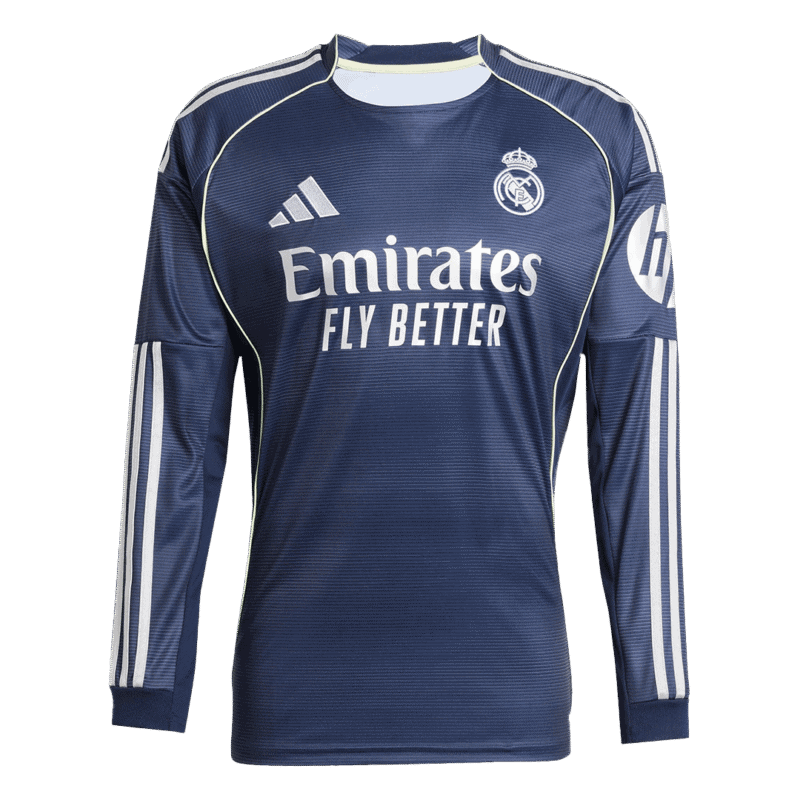 Real Madrid Away Long Sleeve Soccer Jersey 2025/26