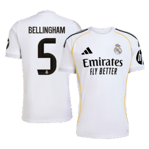 BELLINGHAM #5 Real Madrid Home Soccer Jersey 2025/26