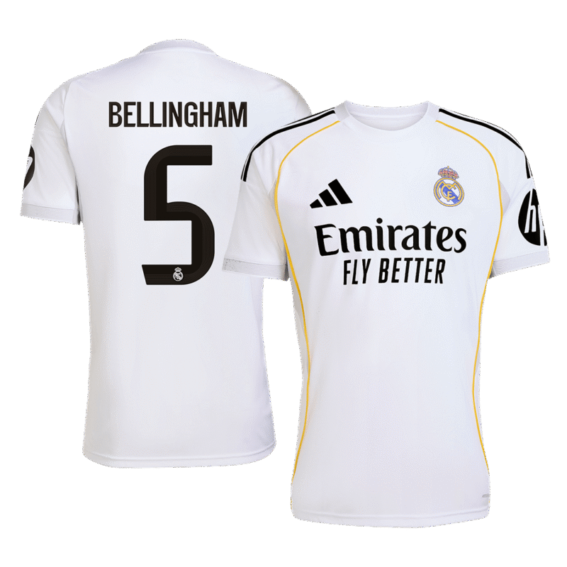 BELLINGHAM #5 Real Madrid Home Soccer Jersey 2025/26