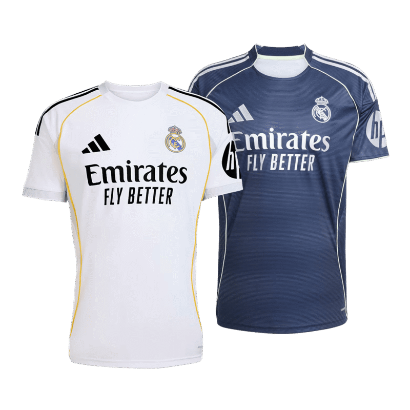 Real Madrid Home Jersey 2025/26 & Real Madrid Away Jersey 2025/26