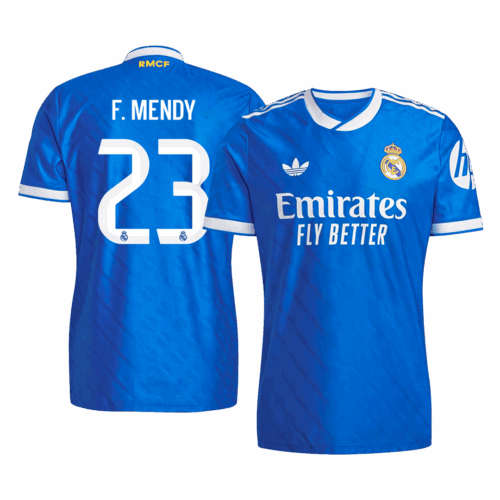 F. MENDY #23 Authentic Real Madrid Third Away Soccer Jersey 2025/26 Blue