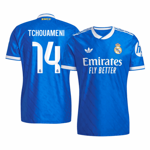 TCHOUAMENI #14 Authentic Real Madrid Third Away Soccer Jersey 2025/26 Blue