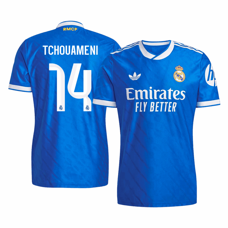 TCHOUAMENI #14 Authentic Real Madrid Third Away Soccer Jersey 2025/26 Blue