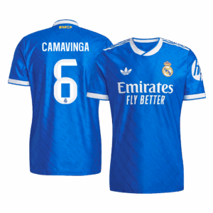 CAMAVINGA #6 Authentic Real Madrid Third Away Soccer Jersey 2025/26 Blue