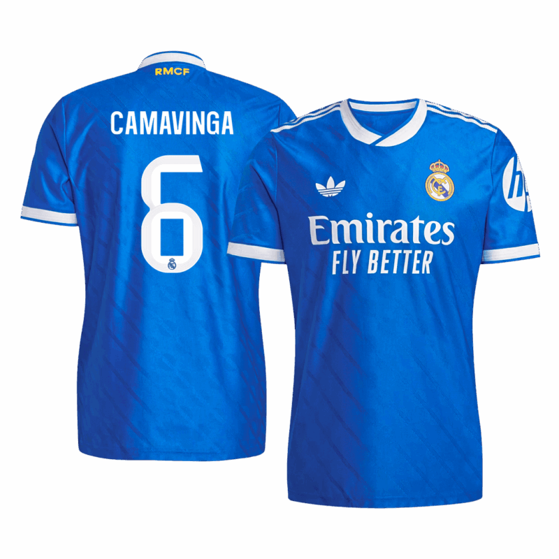 CAMAVINGA #6 Authentic Real Madrid Third Away Soccer Jersey 2025/26 Blue