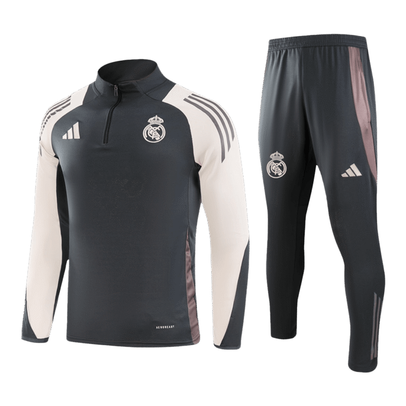 Real Madrid 1/4 Zip Tracksuit 2024/25 Gray